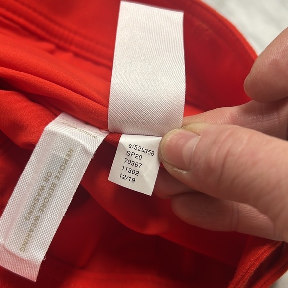 Ann Taylor NWT Coral Red Belted Button Wrap Pencil Skirt Curvy Fit Size 4 - Picture 7 of 12